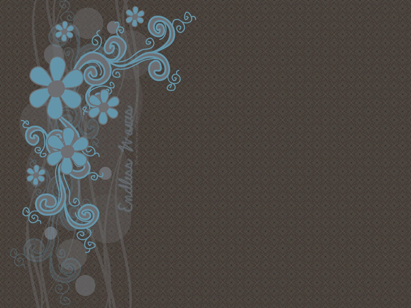 blue floral design on brown