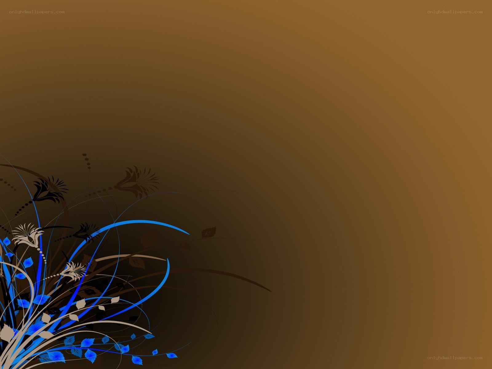 blue floral design on brown