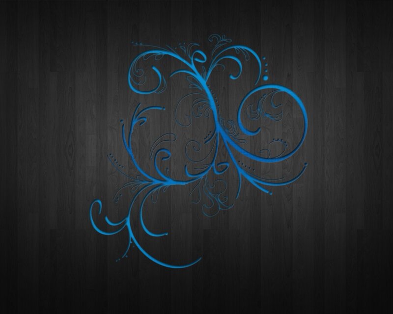 blue floral design on wood