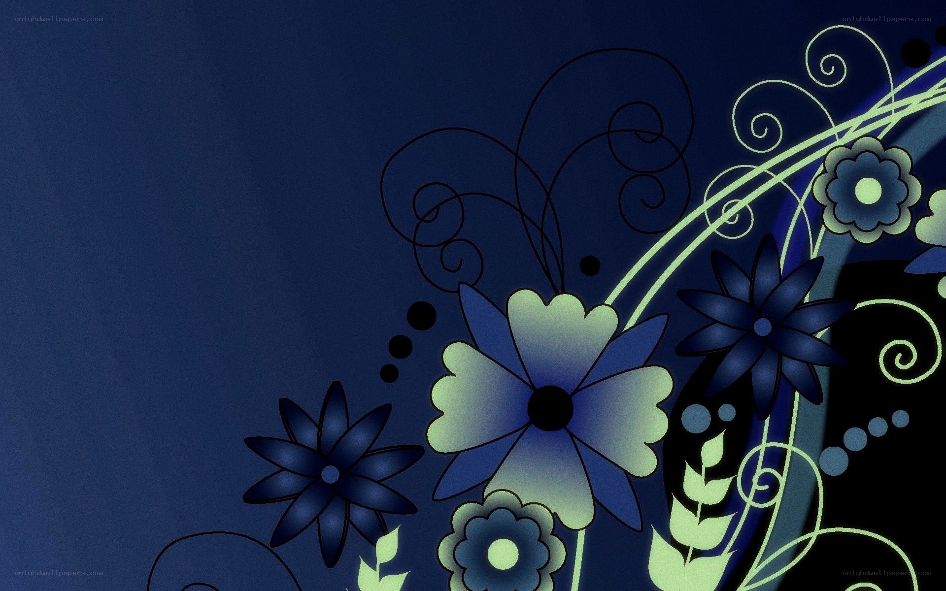 blue floral design pattern