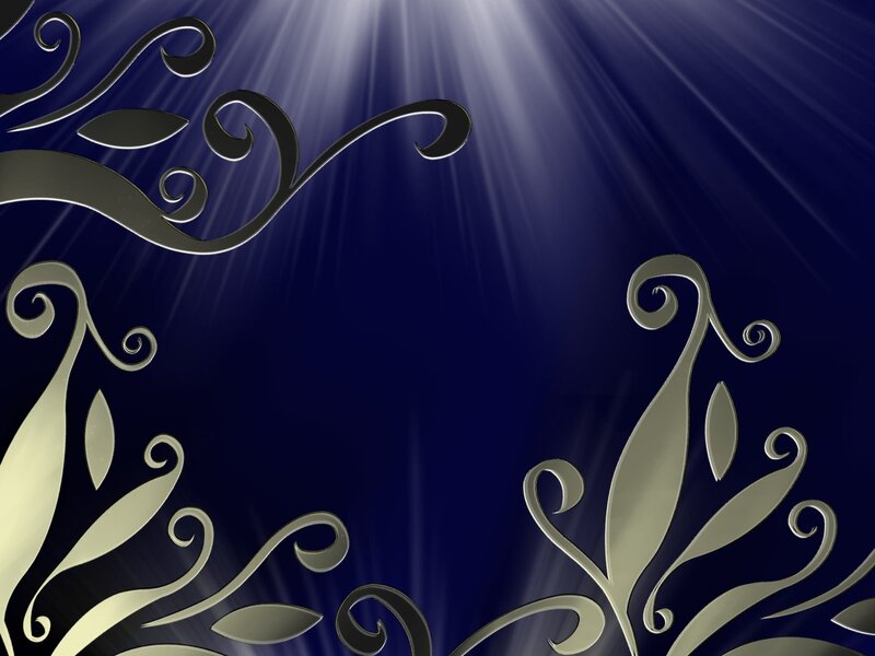 blue floral design with light rays