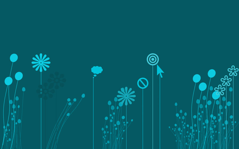 blue floral digital illustration