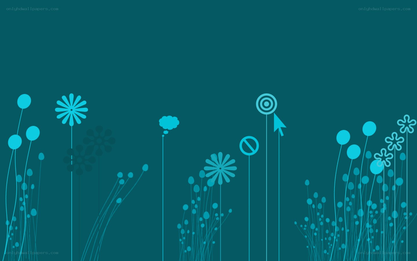 blue floral digital illustration