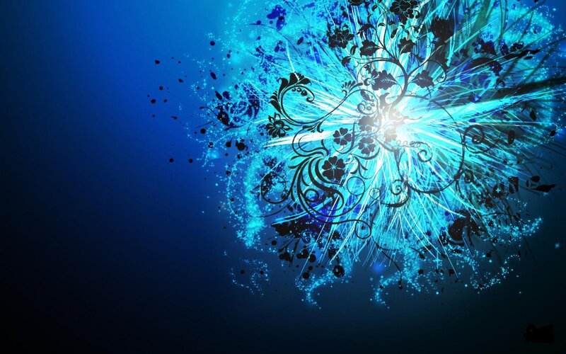blue floral explosion design