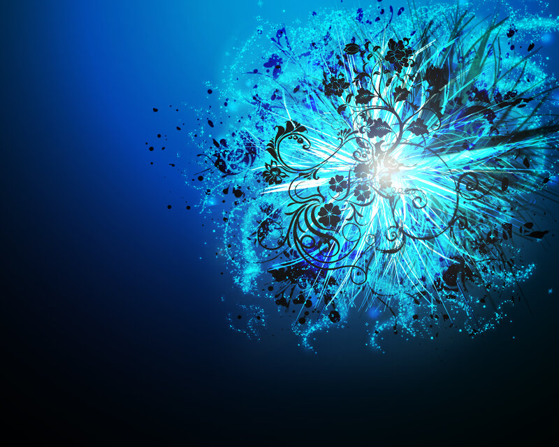 blue floral explosion design