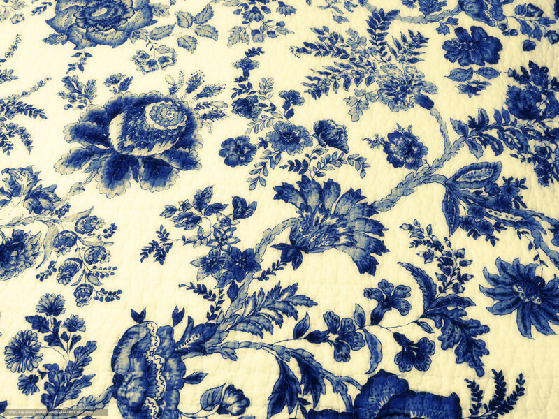 blue floral fabric pattern