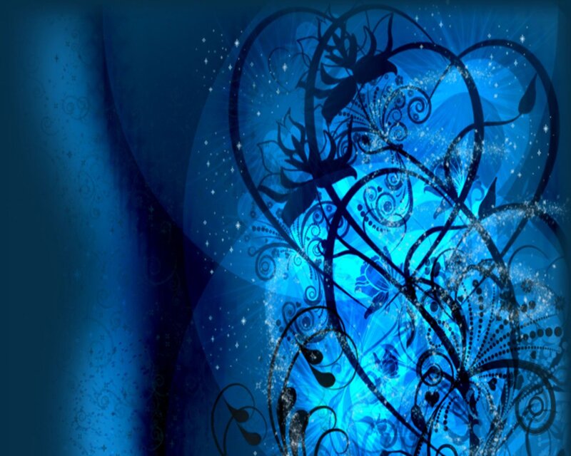 Blue Floral Heart Design — Dreamy