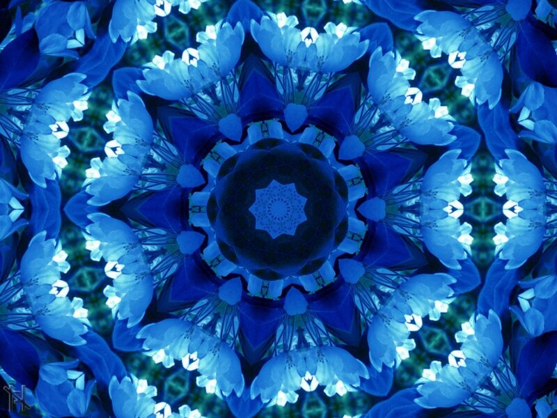 Blue floral mandala pattern