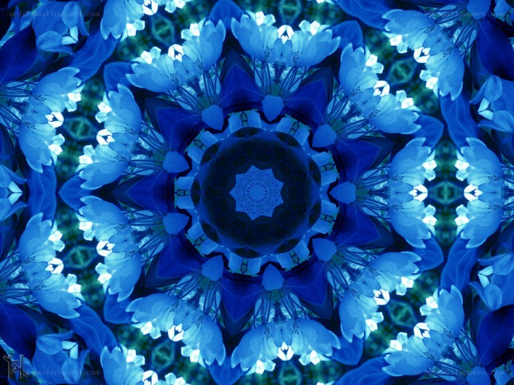 Blue floral mandala pattern
