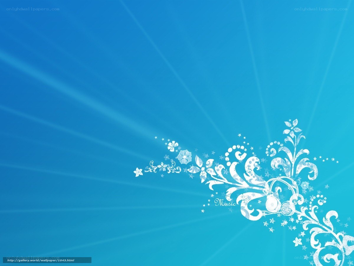 blue floral music wallpaper