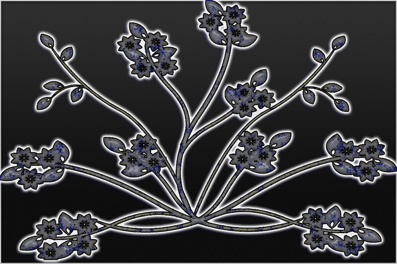 Blue Floral Pattern — Black
