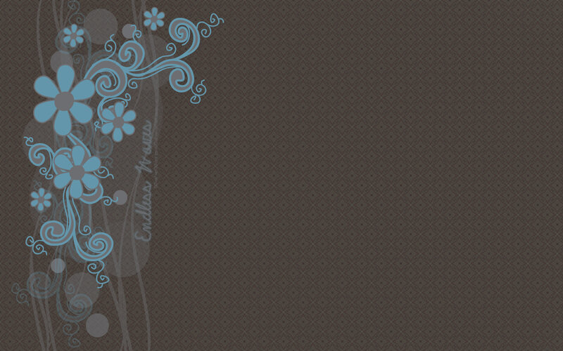 Blue Floral Pattern — Brown