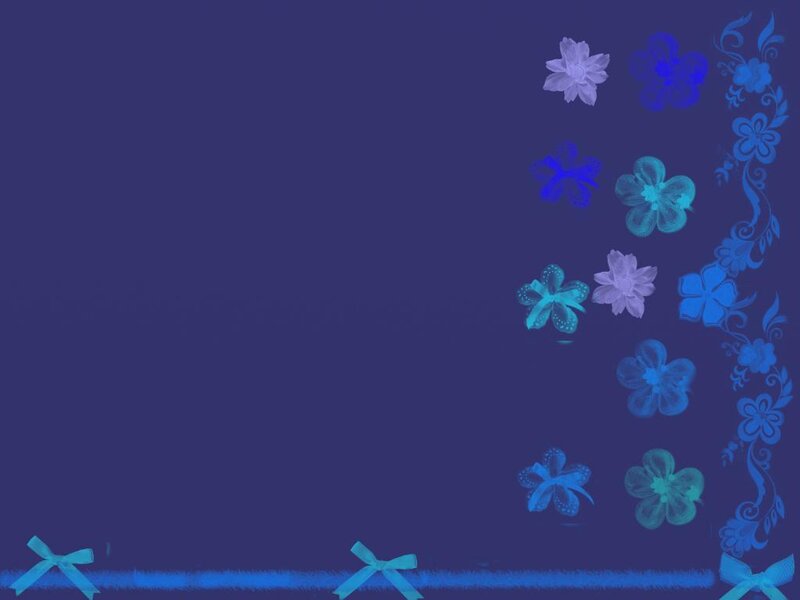 Blue Floral Pattern — Calm, Digital Art, Flowers, Bows