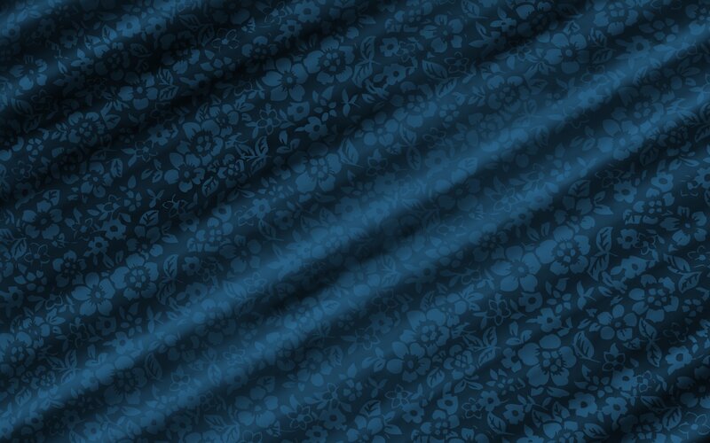 Blue Floral Pattern — Calm, Digital Art, Flowers, Leaves