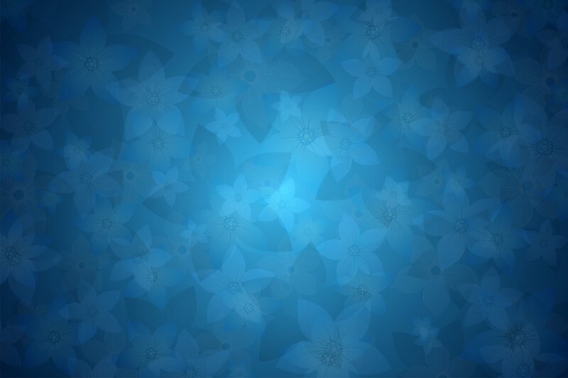 Blue Floral Pattern — Calm, Digital Art, Flowers, Light