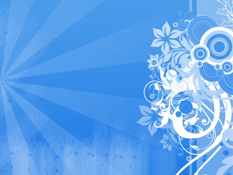 Blue Floral Pattern — Calm, Vector Art, Flowers, Circles, Rays