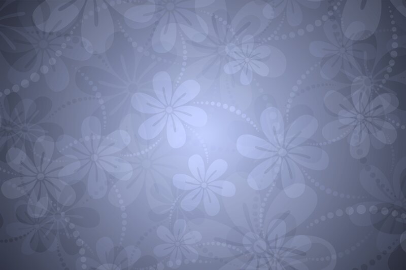 Blue Floral Pattern — Calm, Vector Art, Flowers, Dots