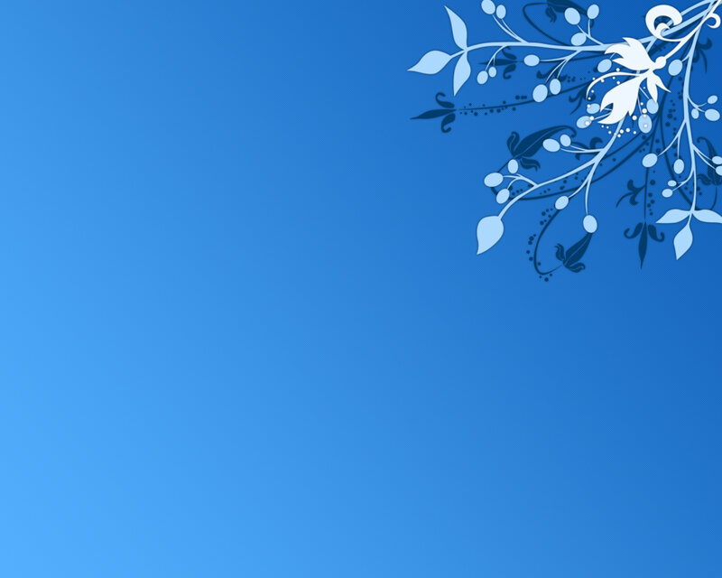 Blue Floral Pattern — Calm, Vector Art, Flowers, Leaves
