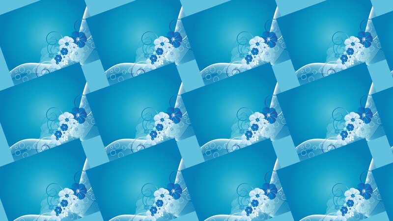 Blue Floral Pattern — Calm, Vector Art, Flowers