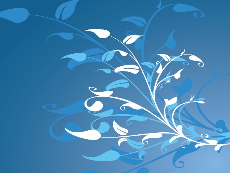 Blue Floral Pattern — Calm, Vector Art