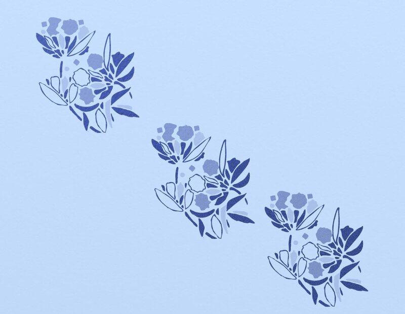 blue floral pattern design