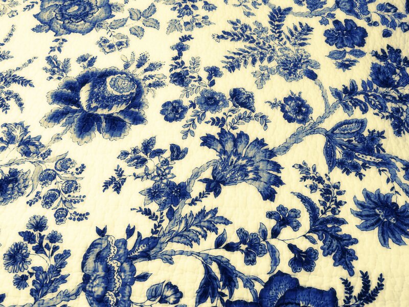 blue floral pattern fabric