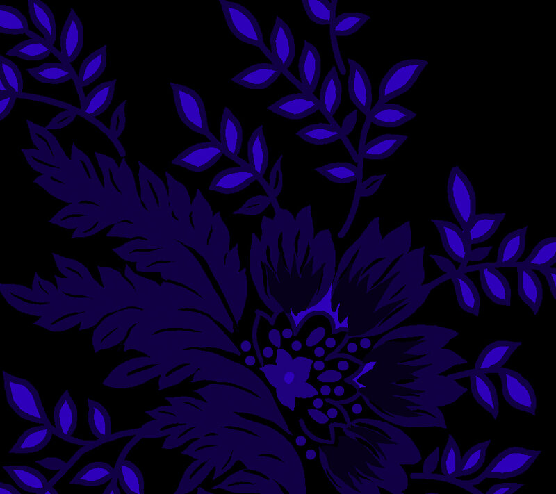 Blue Floral Pattern — Purple