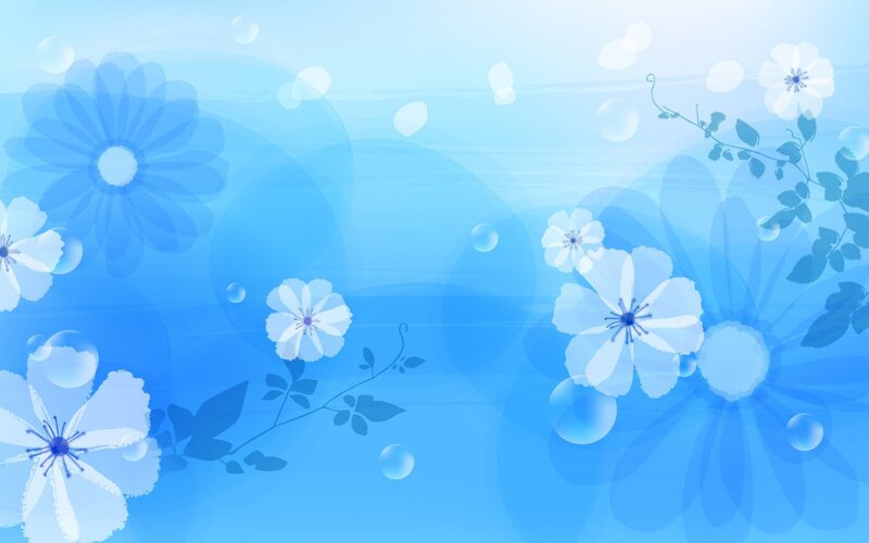 Blue Floral Pattern — Serene, Digital Art, Flowers