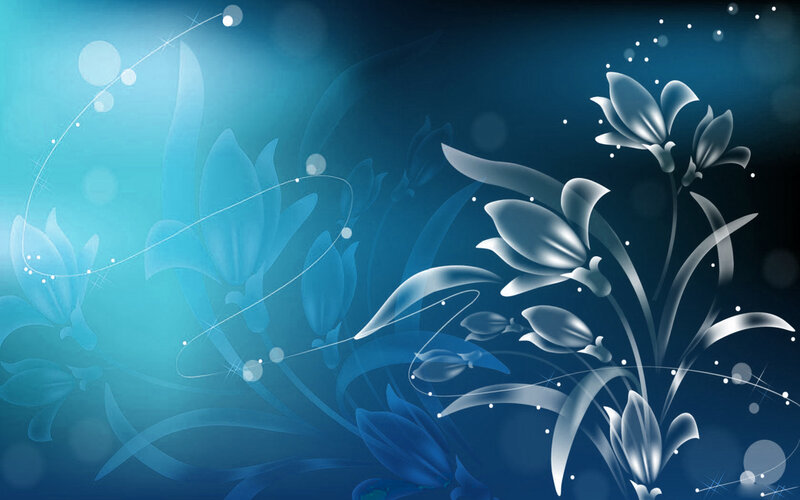 Blue Floral Pattern — Serene, Digital Art