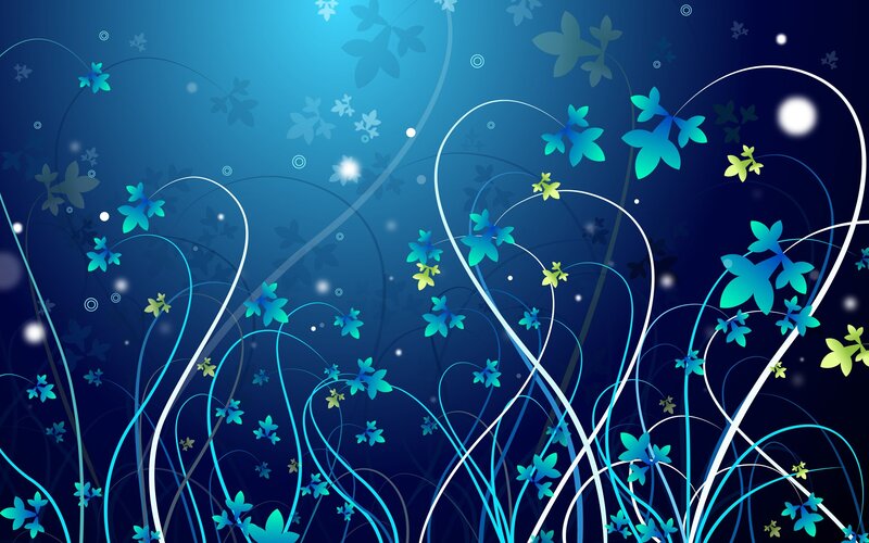 Blue Floral Pattern — Serene, Night