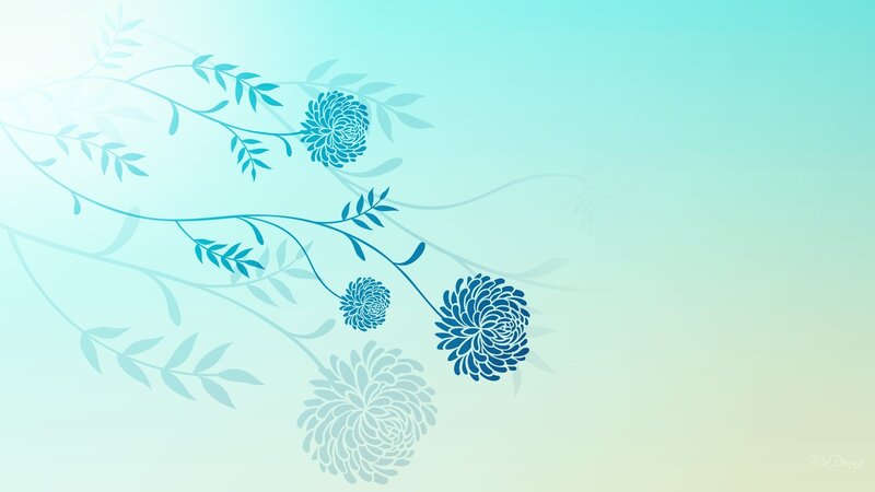 Blue Floral Pattern — Serene, Vector Art