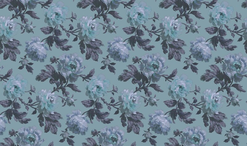 Blue Floral Pattern — Teal, Calm