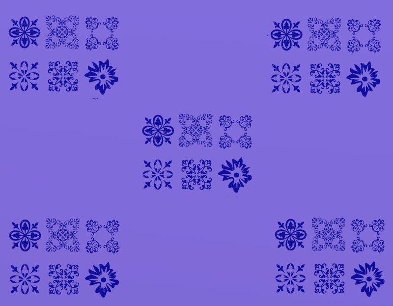 blue floral pattern tiles