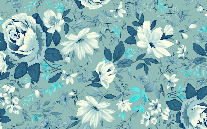 blue floral pattern wallpaper