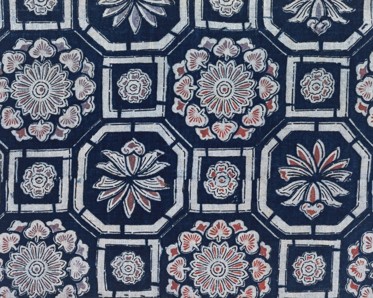 blue floral patterned fabric