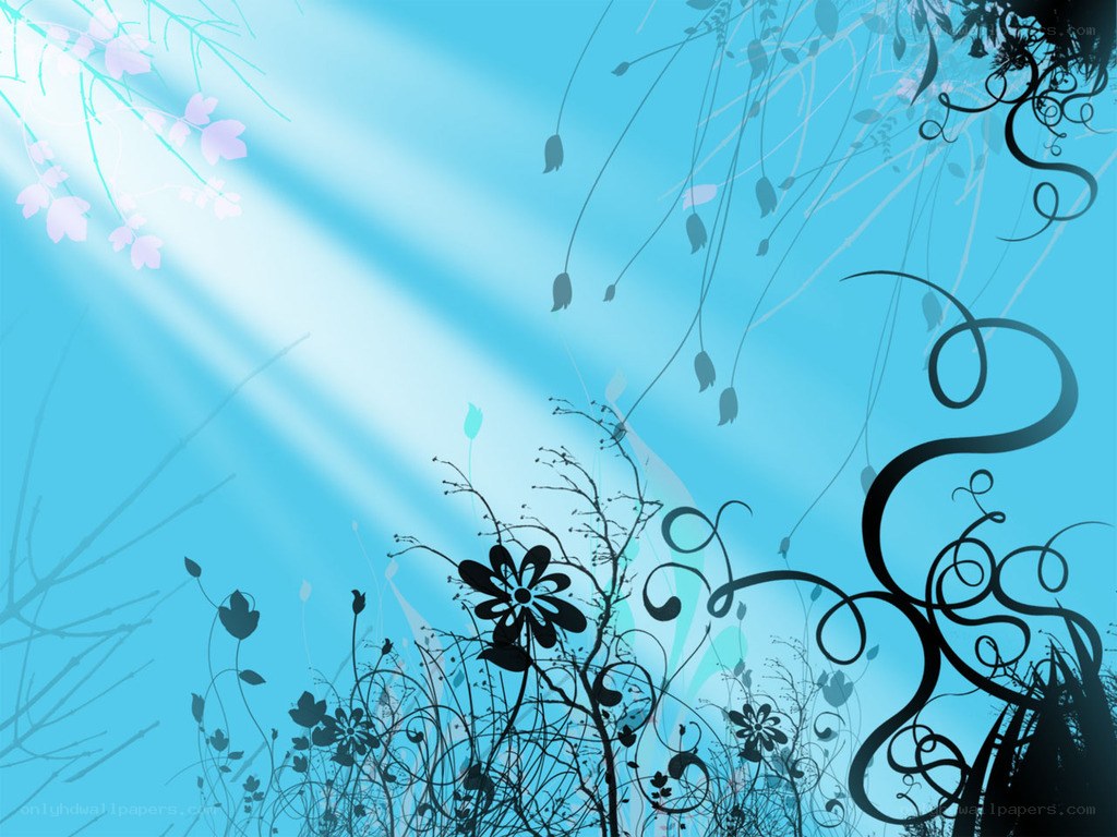 blue floral silhouette background