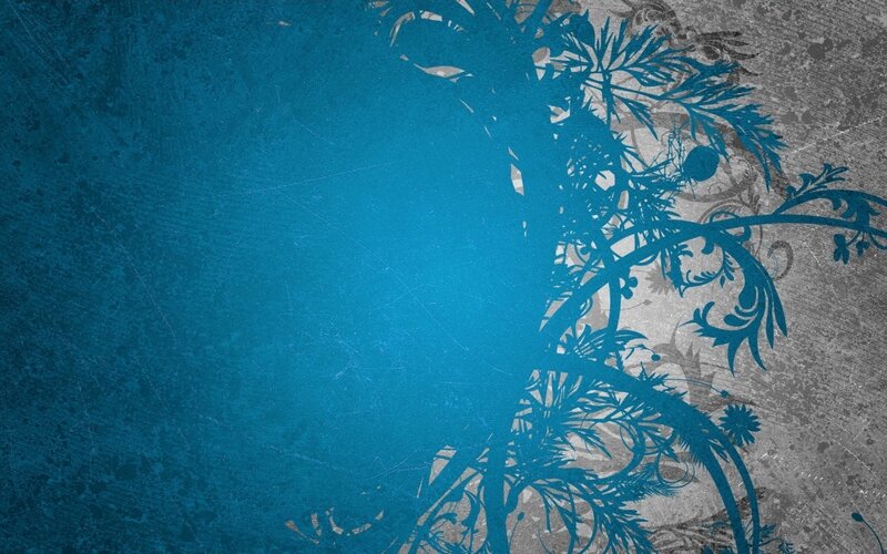 blue floral silhouette design