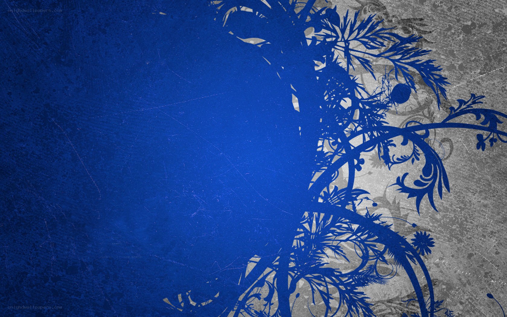 blue floral silhouette design