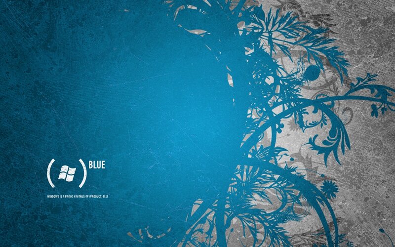 Blue Floral Silhouette