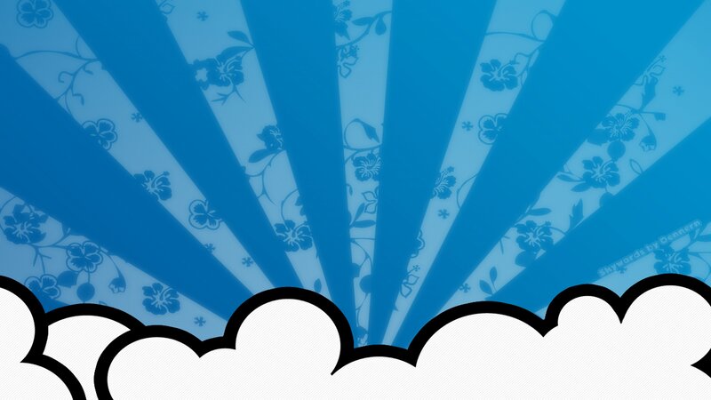 blue floral sunburst background