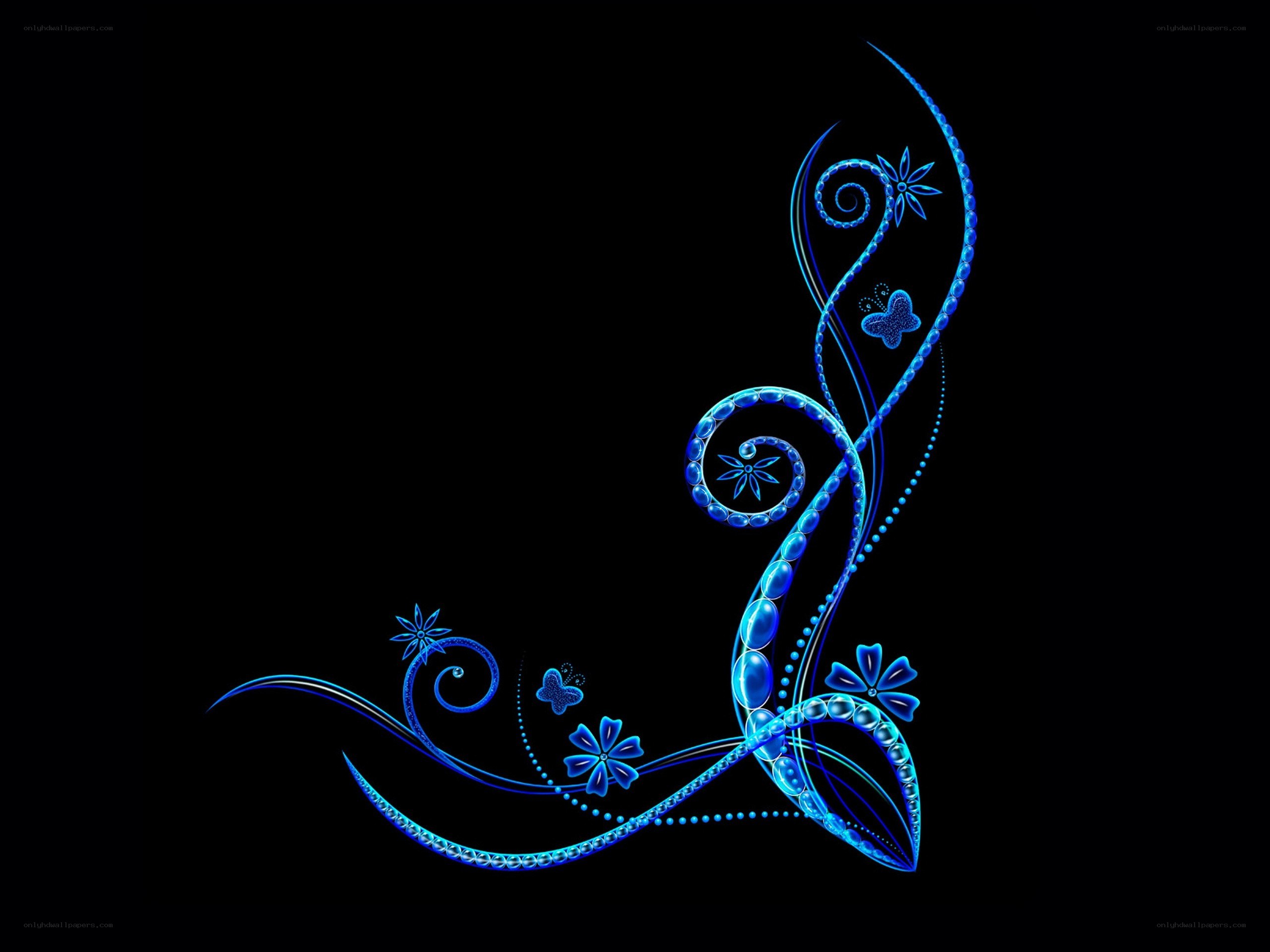 blue floral swirl design