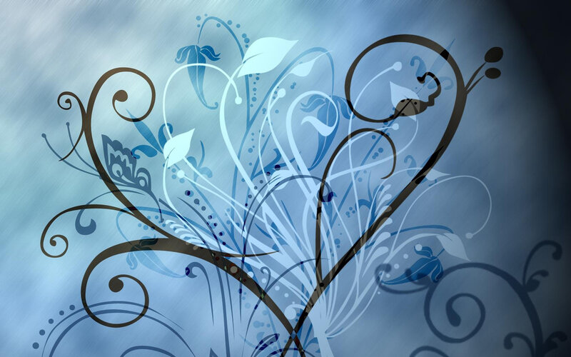 blue floral swirl design