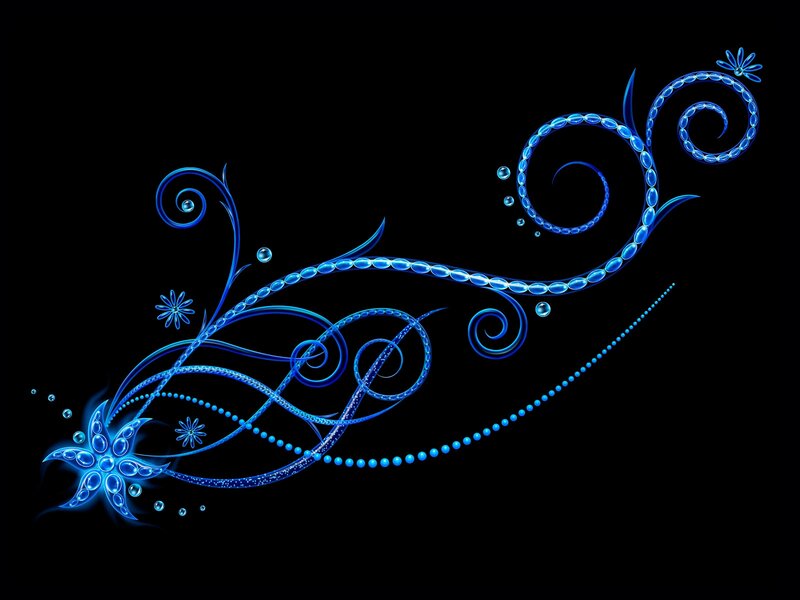 Blue Floral Swirl Design — Elegant