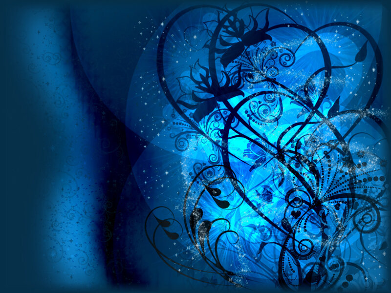 Blue Floral Swirls — Dreamy