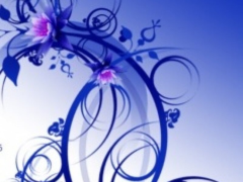 Blue Floral Swirls
