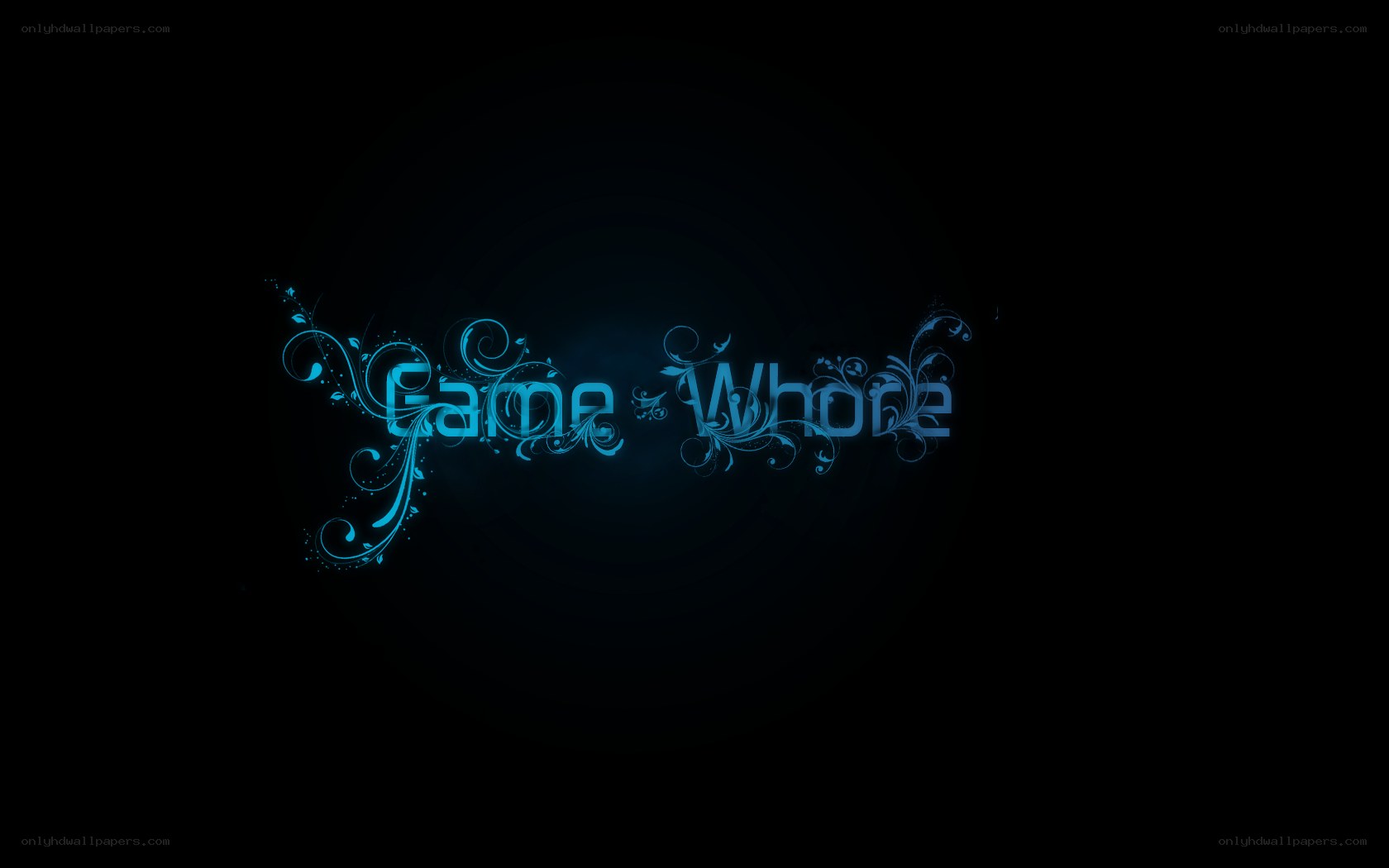 blue floral text design