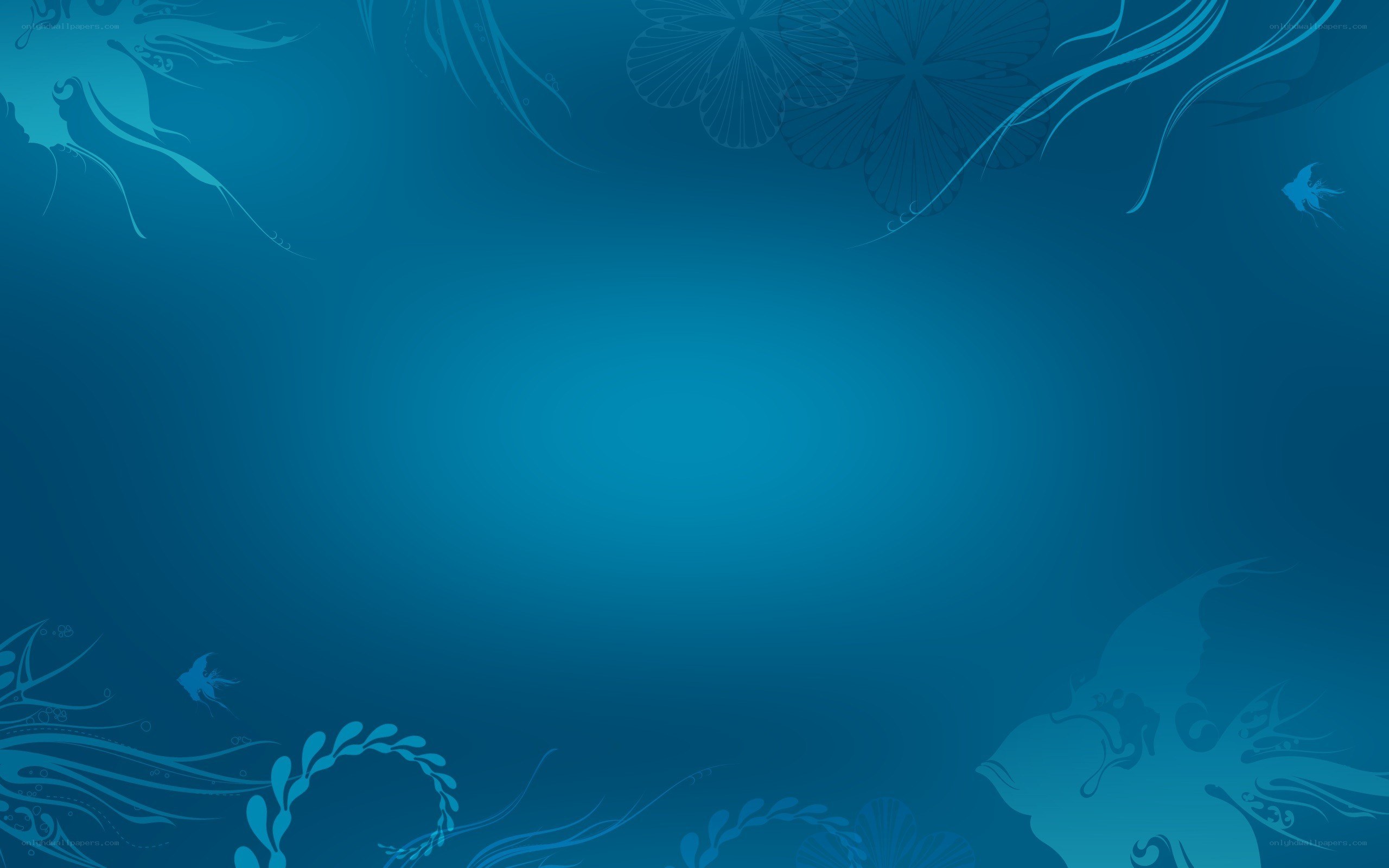 blue floral underwater background