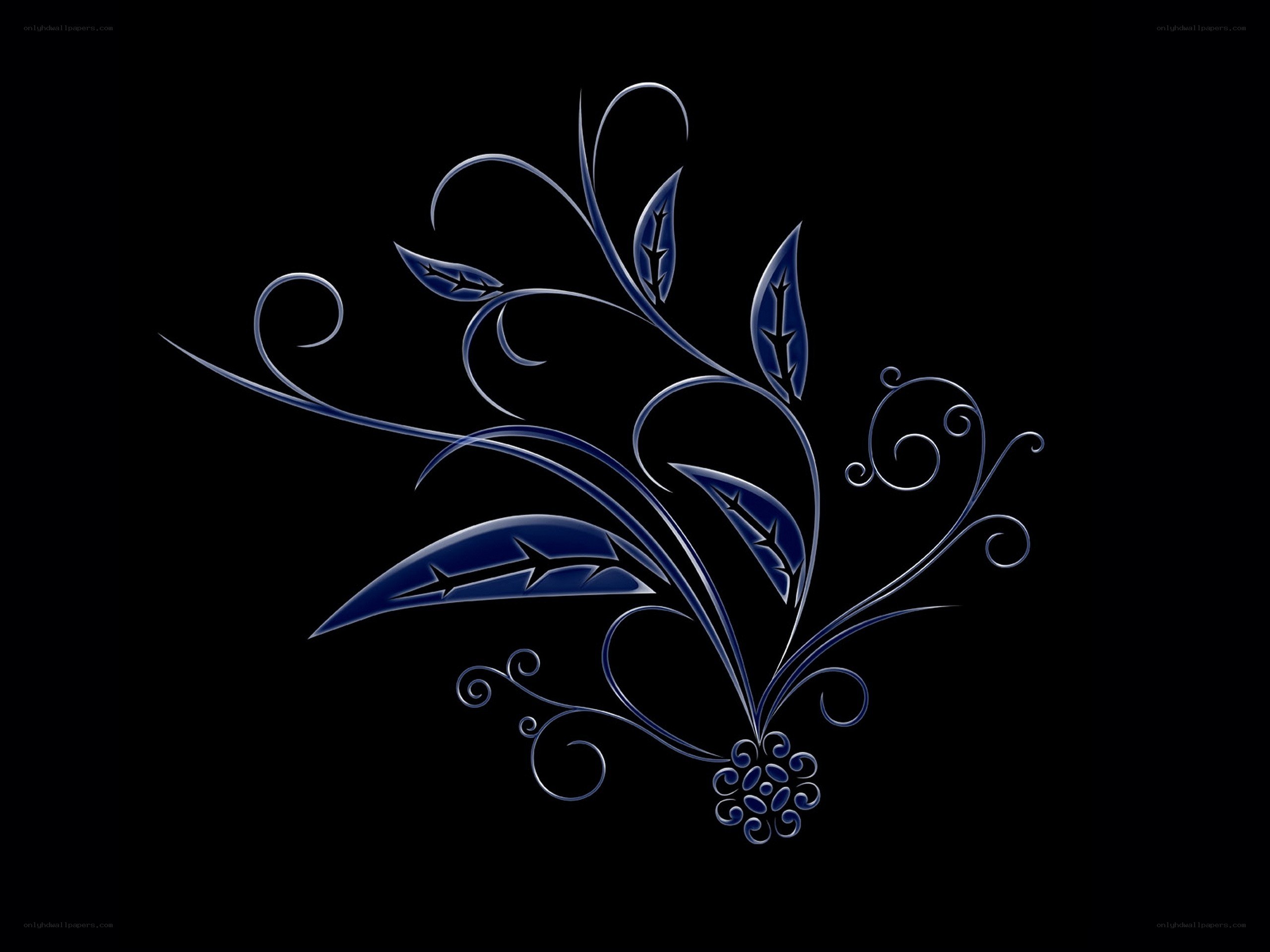 blue floral vine design