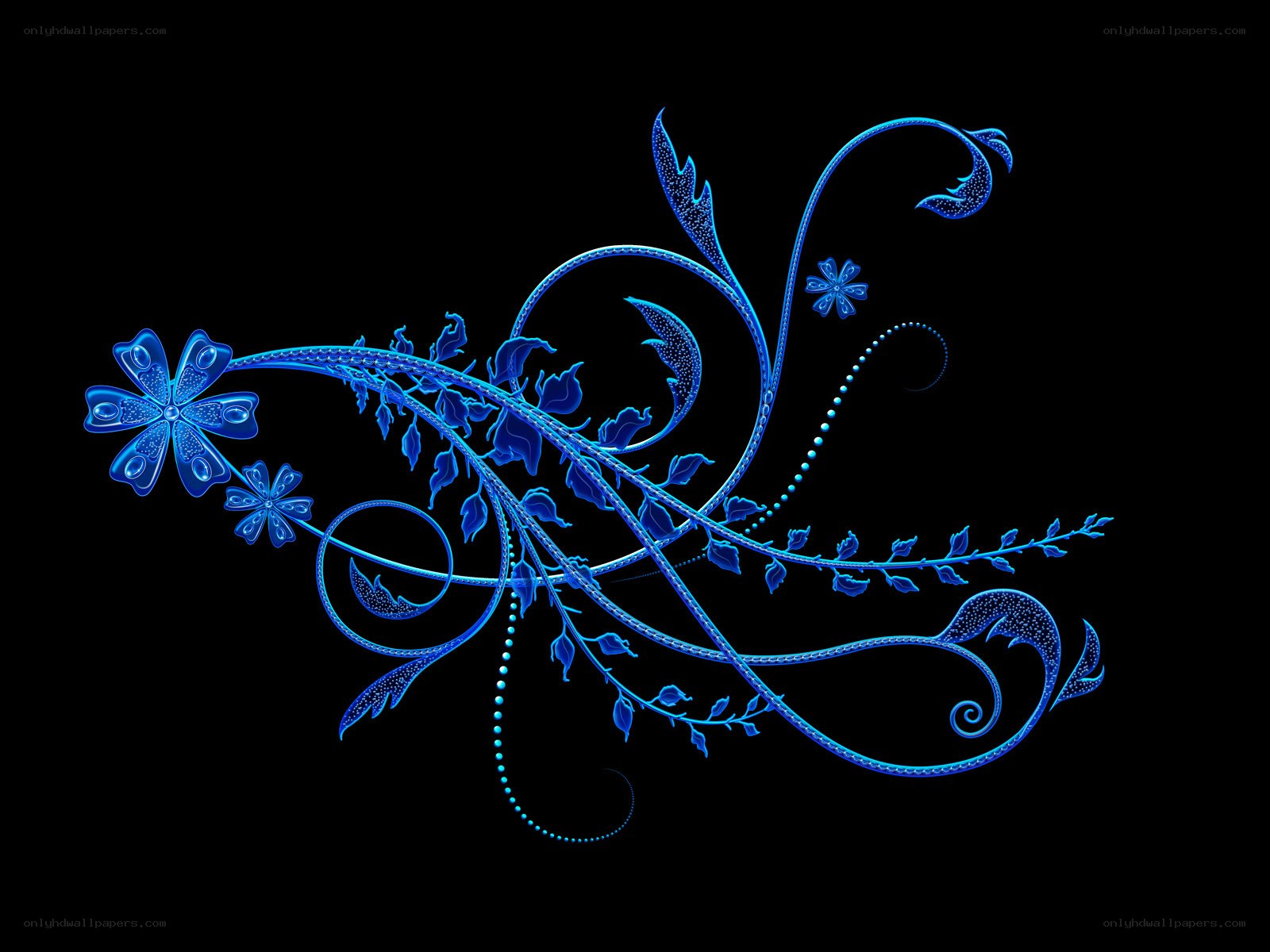 blue floral vine design