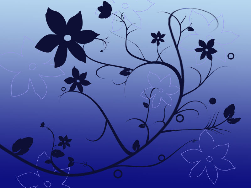 blue floral vine design